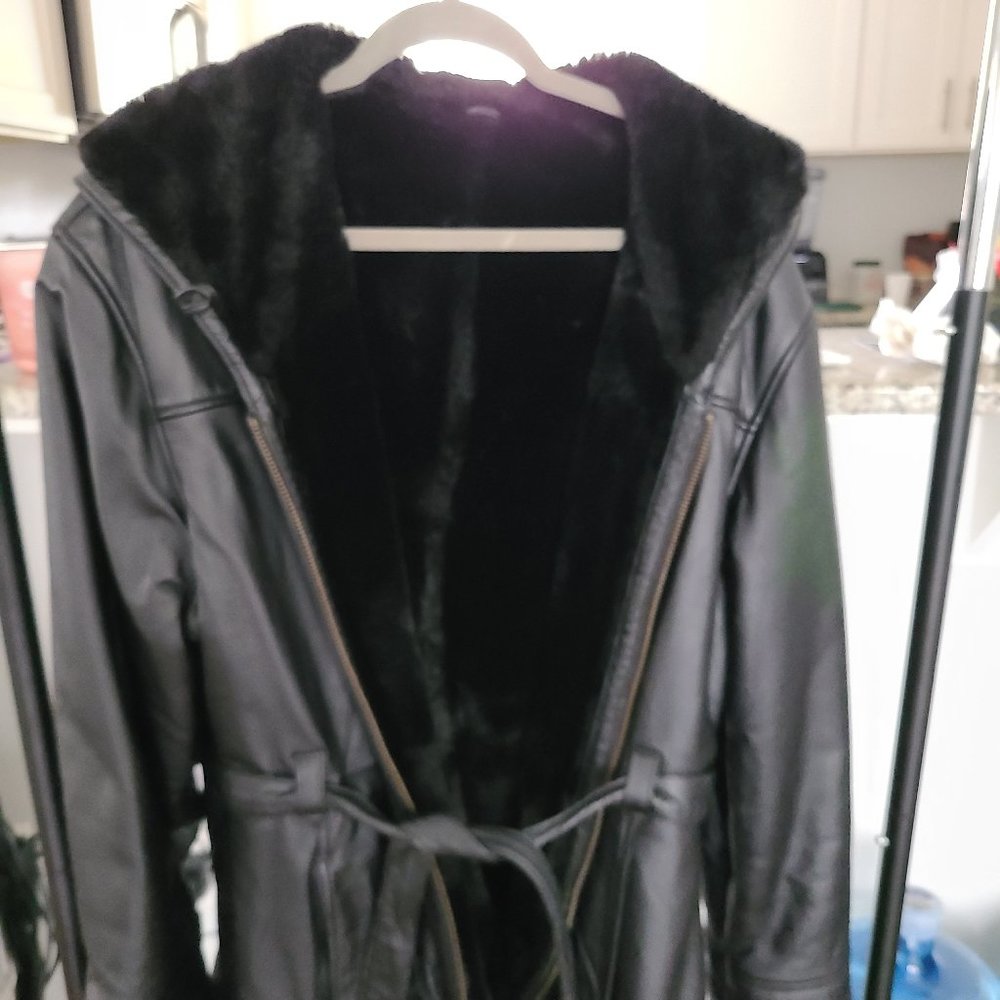 Black Hooded Leather